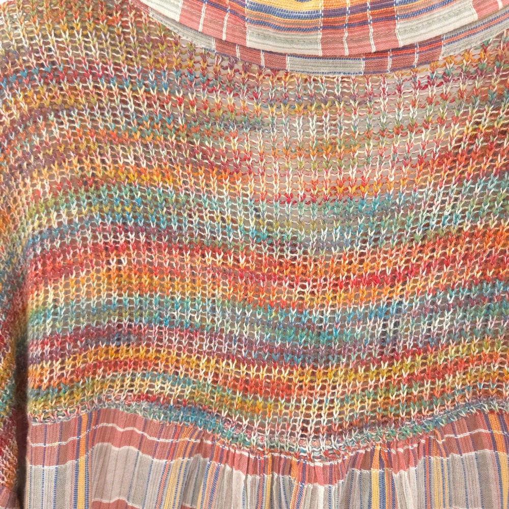 Sundance Painted Desert plaid Button Down Shirt Womens 12 Mixed Media Crochet - Picture 3 of 9